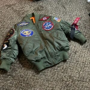 Multi patchwork Little boys bomber jacket